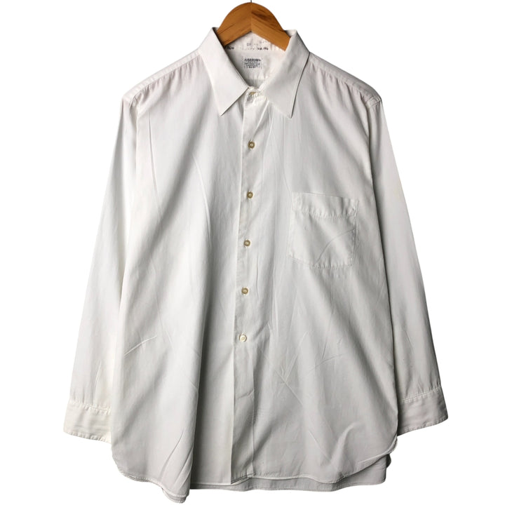 60s-70'S ARROW Long Sleeve Shirt Made in USA Men's XL Vintage unclear white type Vintage Second Hand