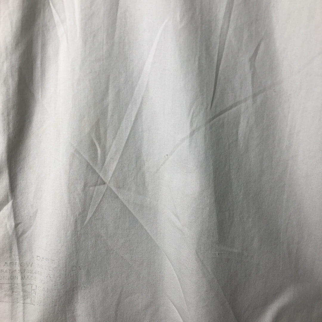 60s-70'S ARROW Long Sleeve Shirt Made in USA Men's XL Vintage unclear white type Vintage Second Hand