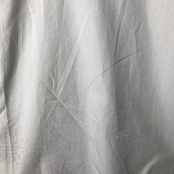 60s-70'S ARROW Long Sleeve Shirt Made in USA Men's XL Vintage unclear white type Vintage Second Hand