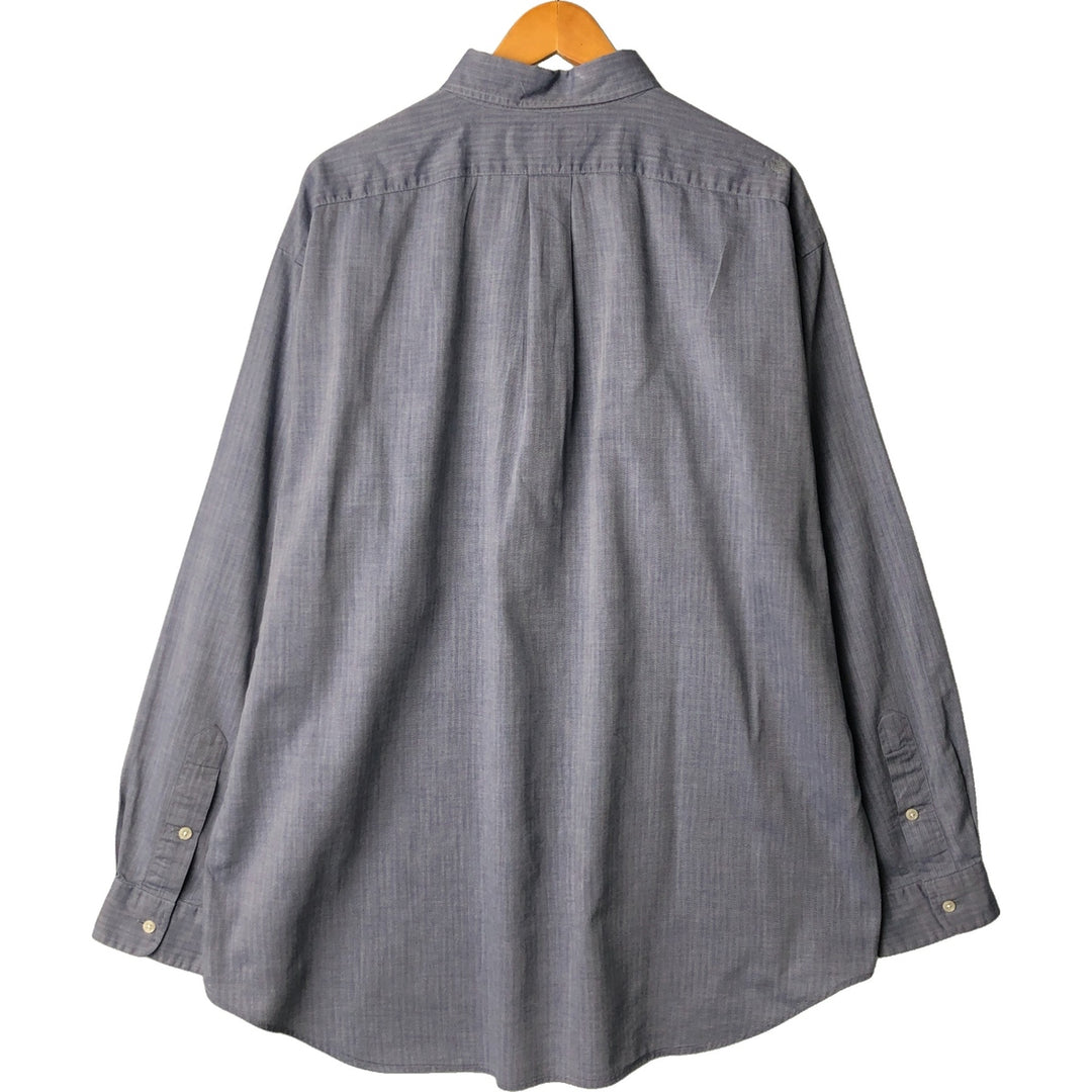 Ralph Lauren BLAKE herringbone long sleeve button down shirt, men's XL size cotton gray type Vintage Second Hand