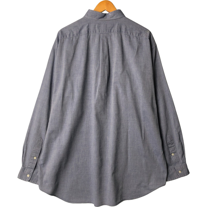 Ralph Lauren BLAKE herringbone long sleeve button down shirt, men's XL size cotton gray type Vintage Second Hand
