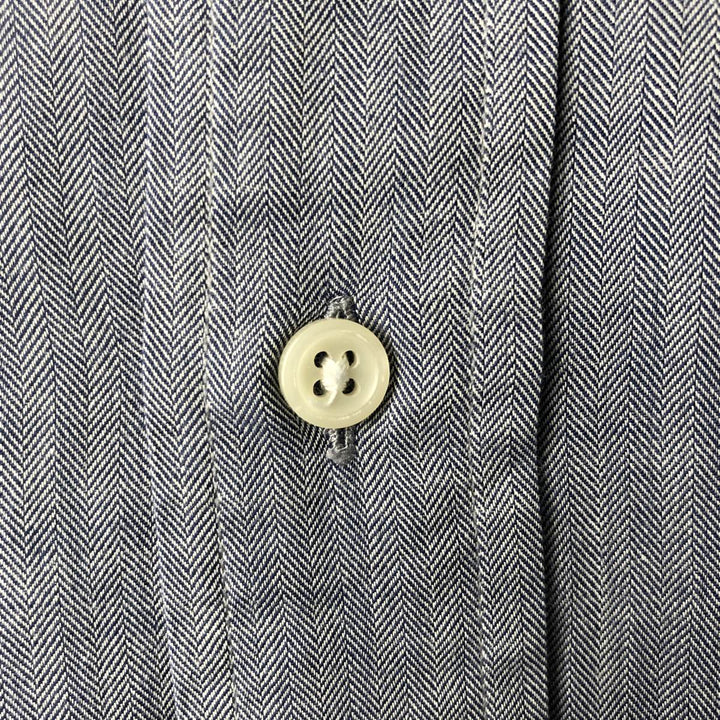 Ralph Lauren BLAKE herringbone long sleeve button down shirt, men's XL size cotton gray type Vintage Second Hand