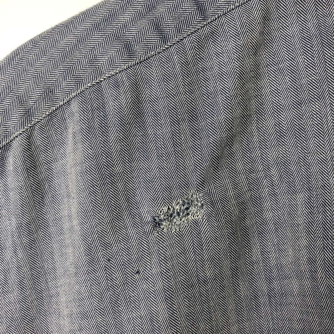 Ralph Lauren BLAKE herringbone long sleeve button down shirt, men's XL size cotton gray type Vintage Second Hand