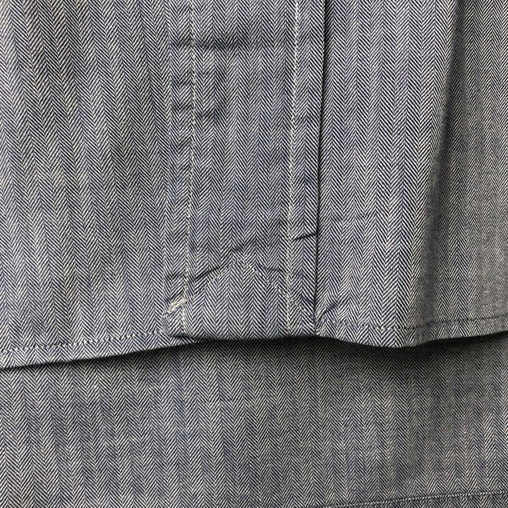 Ralph Lauren BLAKE herringbone long sleeve button down shirt, men's XL size cotton gray type Vintage Second Hand