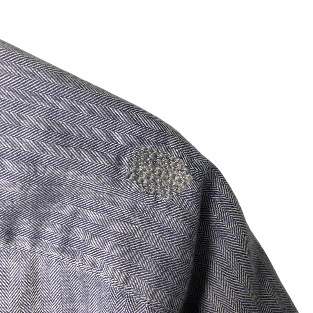 Ralph Lauren BLAKE herringbone long sleeve button down shirt, men's XL size cotton gray type Vintage Second Hand