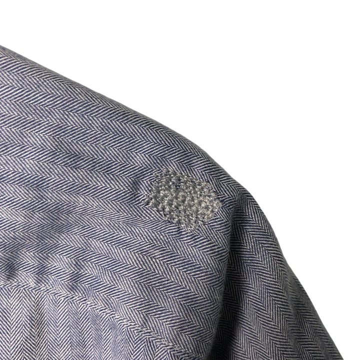 Ralph Lauren BLAKE herringbone long sleeve button down shirt, men's XL size cotton gray type Vintage Second Hand