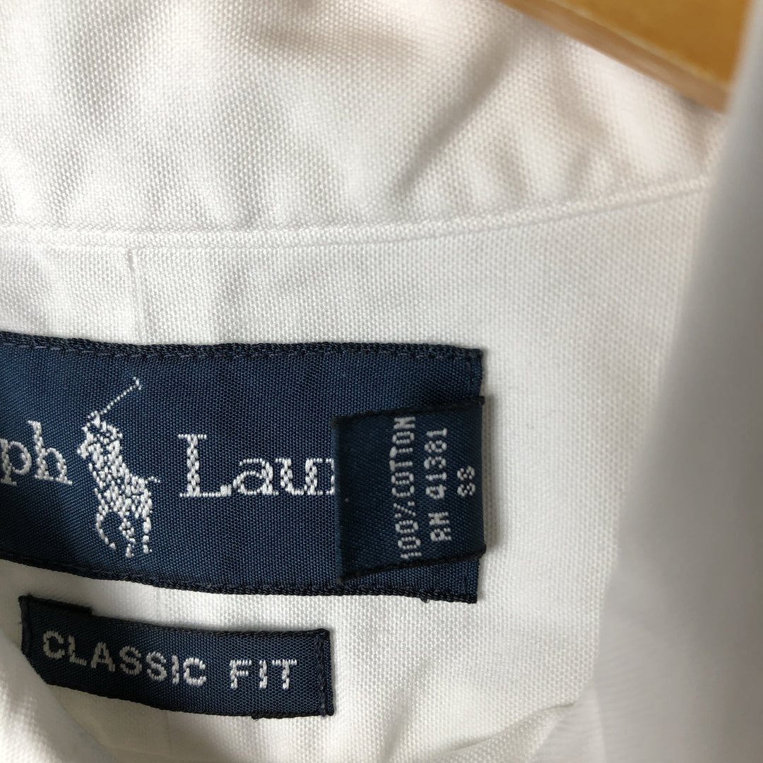 Ralph Lauren Classic Fit Long Sleeve Button Down Shirt, Men's Size L cotton white type Vintage Second Hand