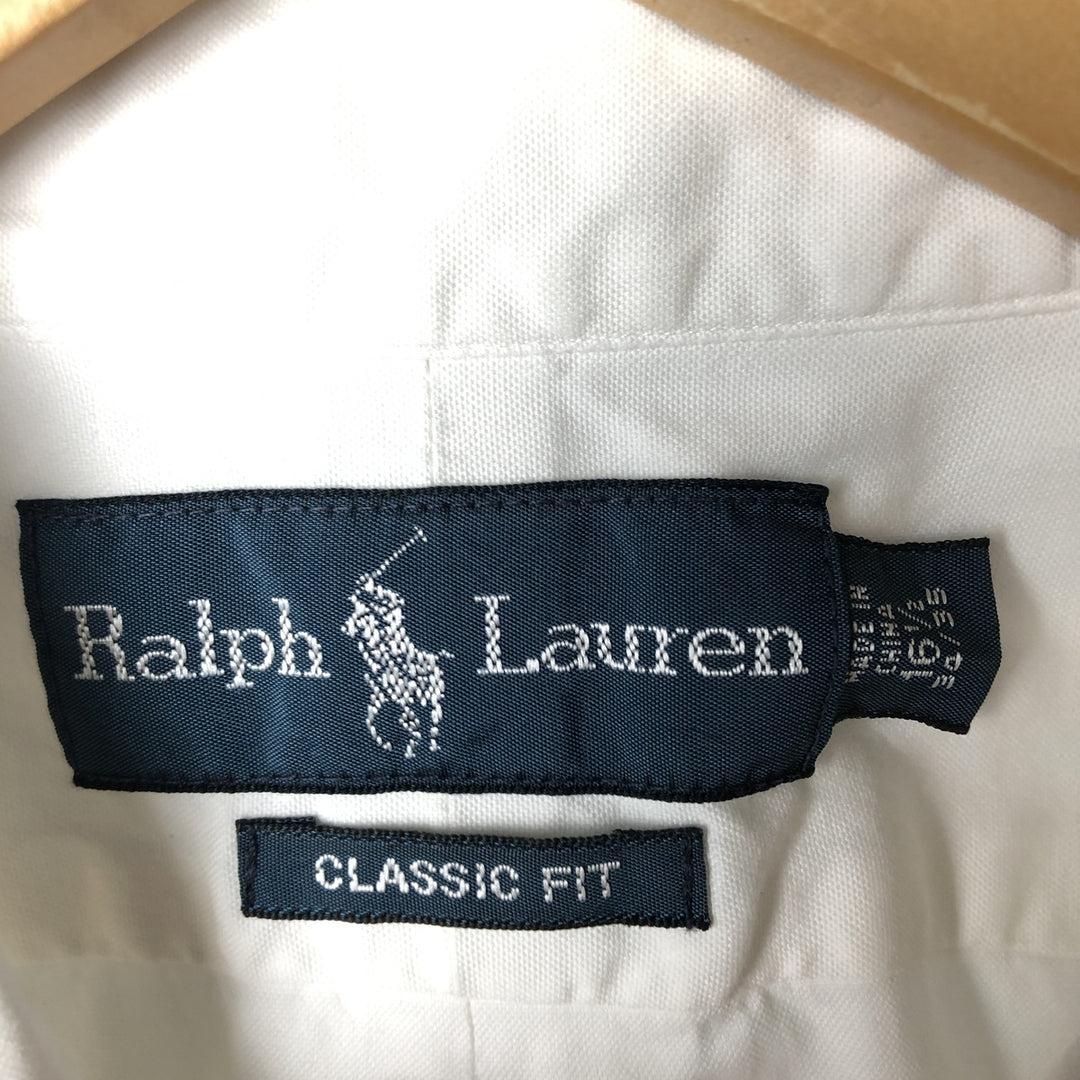 Ralph Lauren Classic Fit Long Sleeve Button Down Shirt, Men's Size L cotton white type Vintage Second Hand