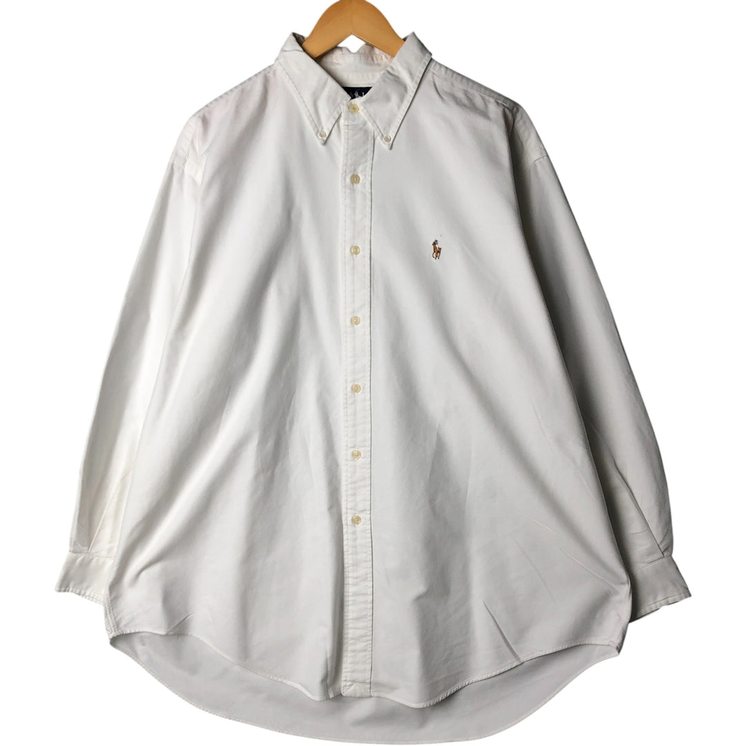 Ralph Lauren YARMOUTH long sleeve button down shirt, men's XL size cotton white type Vintage Second Hand