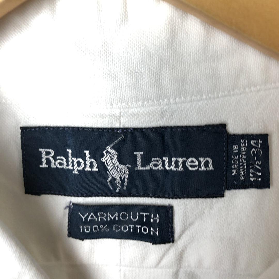 Ralph Lauren YARMOUTH long sleeve button down shirt, men's XL size cotton white type Vintage Second Hand