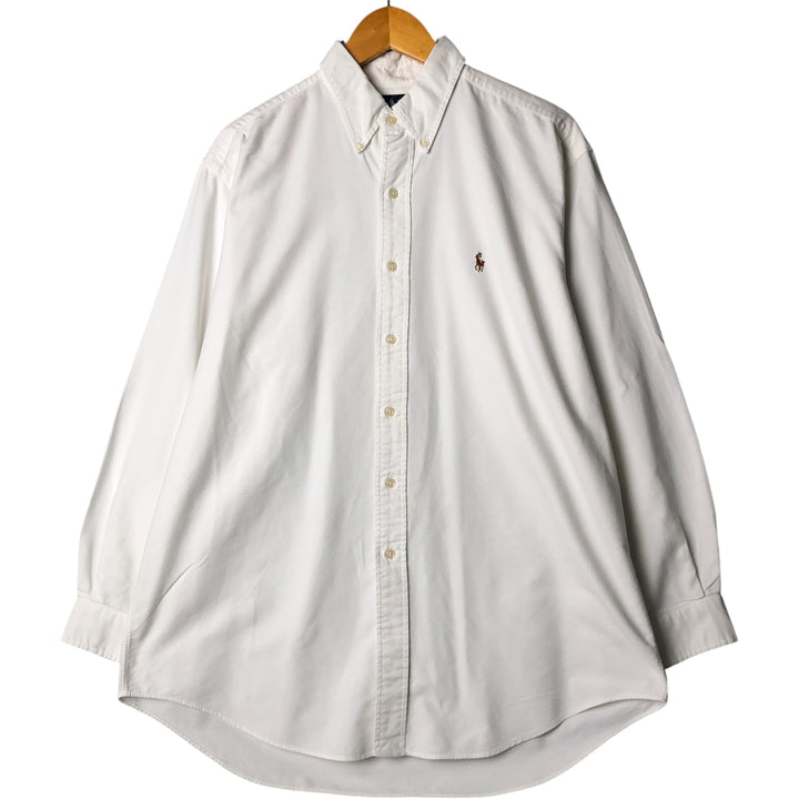 Ralph Lauren YARMOUTH long sleeve button down shirt, men's size L cotton white type Vintage Second Hand