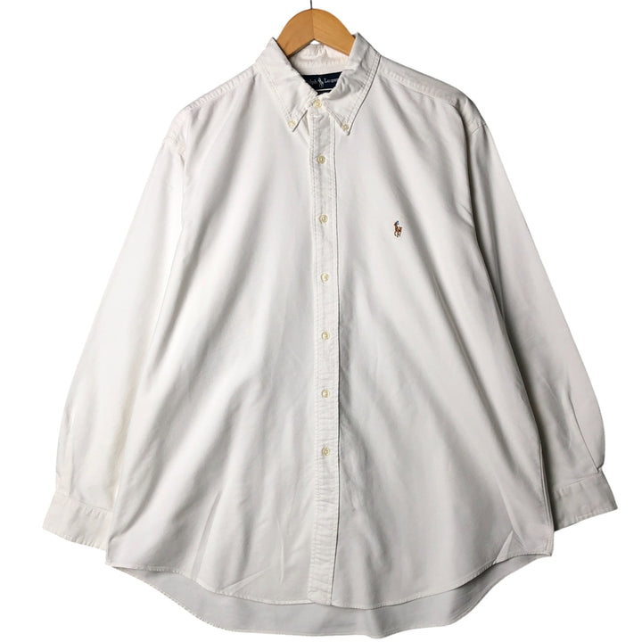 Ralph Lauren YARMOUTH long sleeve button down shirt, men's XL size cotton white type Vintage Second Hand