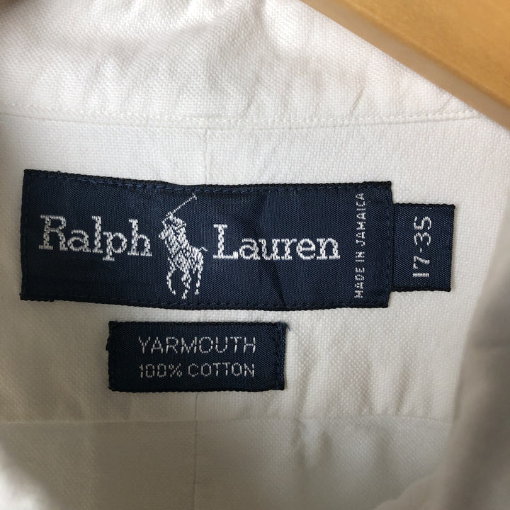 Ralph Lauren YARMOUTH long sleeve button down shirt, men's XL size cotton white type Vintage Second Hand