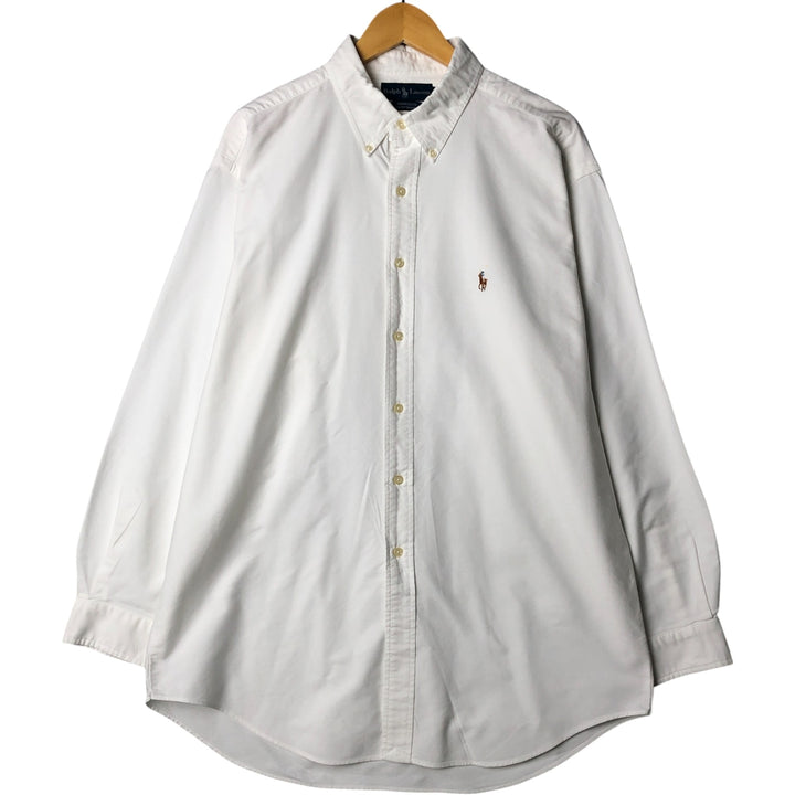 Ralph Lauren YARMOUTH long sleeve button down shirt, men's XL size cotton white type Vintage Second Hand