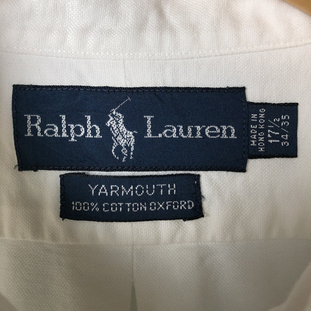 Ralph Lauren YARMOUTH long sleeve button down shirt, men's XL size cotton white type Vintage Second Hand