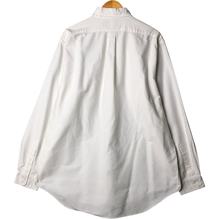 Ralph Lauren YARMOUTH long sleeve button down shirt, men's size L cotton white type Vintage Second Hand