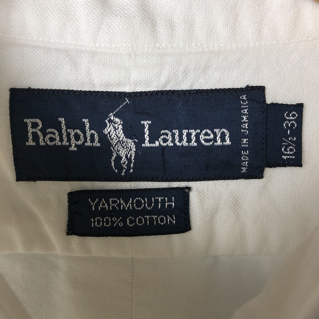 Ralph Lauren YARMOUTH long sleeve button down shirt, men's size L cotton white type Vintage Second Hand