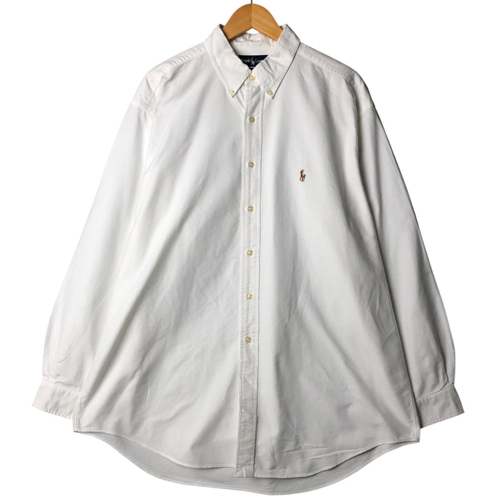 Ralph Lauren YARMOUTH long sleeve button down shirt, men's XL size cotton white type Vintage Second Hand