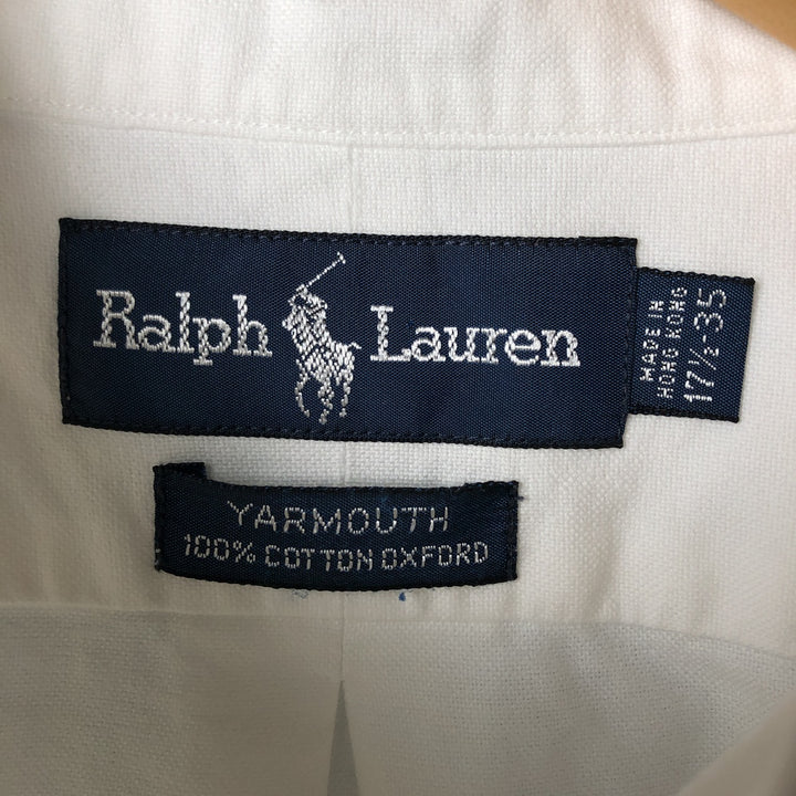 Ralph Lauren YARMOUTH long sleeve button down shirt, men's XL size cotton white type Vintage Second Hand