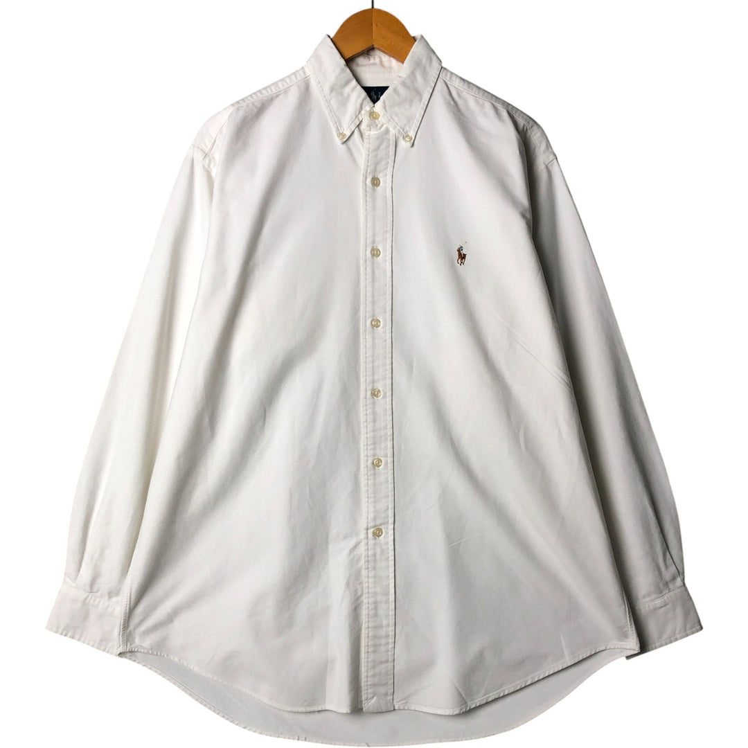Ralph Lauren BLAKE long sleeve button down shirt, men's size M cotton white type Vintage Second Hand