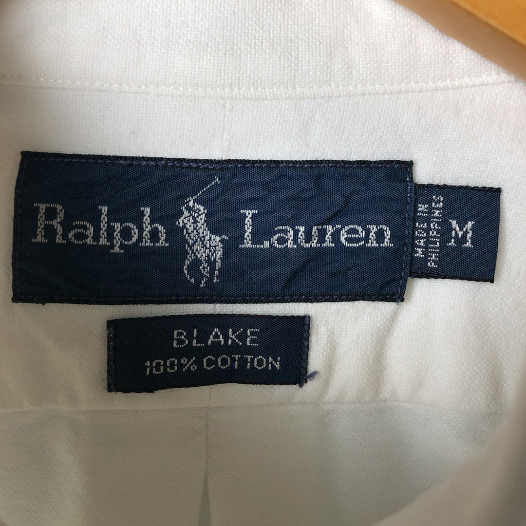 Ralph Lauren BLAKE long sleeve button down shirt, men's size M cotton white type Vintage Second Hand