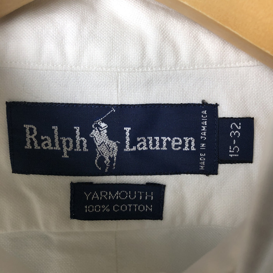 Ralph Lauren YARMOUTH long sleeve button down shirt, men's size M cotton white type Vintage Second Hand