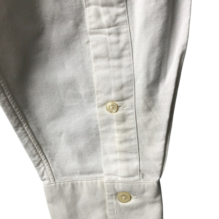 Ralph Lauren YARMOUTH long sleeve button down shirt, men's size M cotton white type Vintage Second Hand