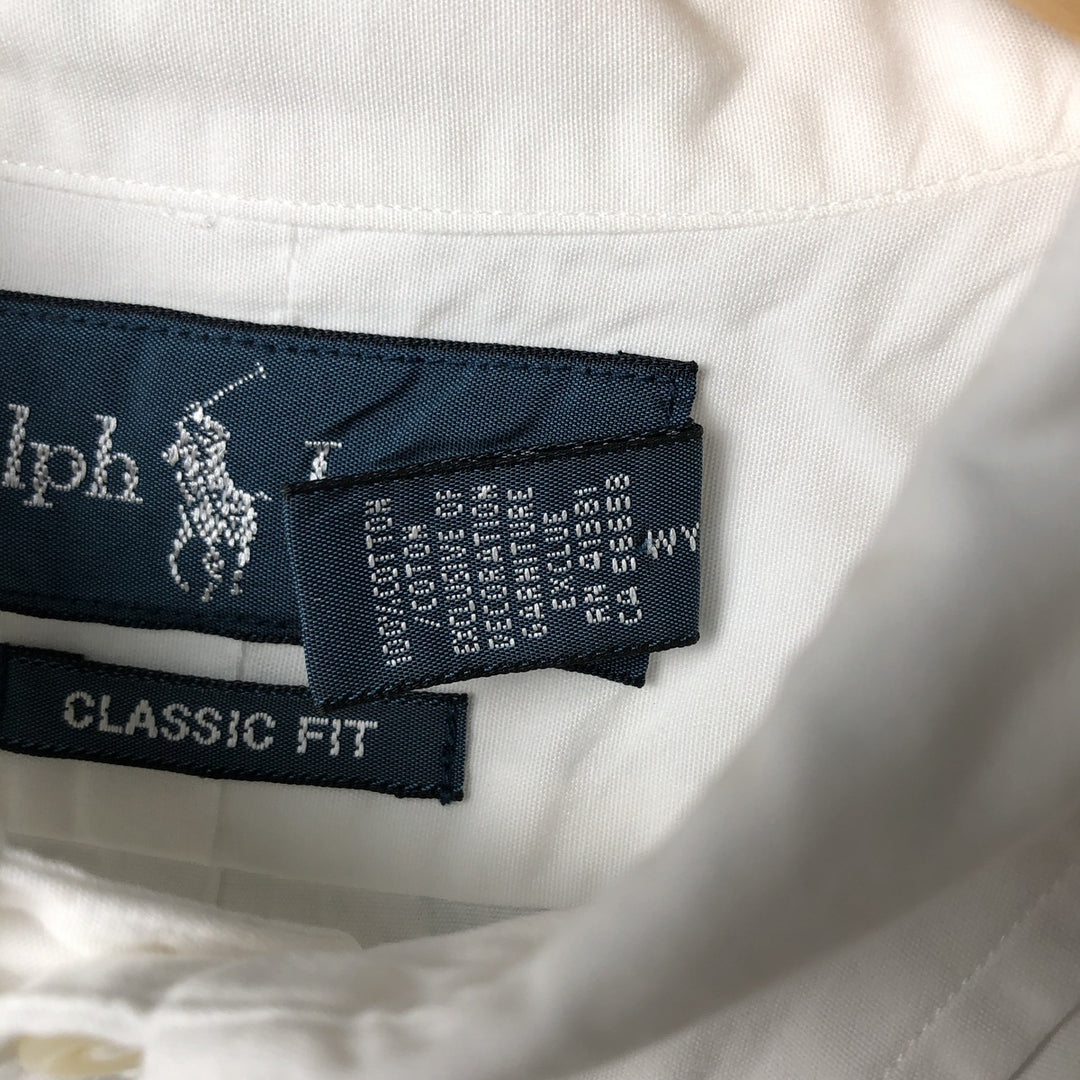 Ralph Lauren Classic Fit Long Sleeve Button Down Shirt Men's XL cotton white type Vintage Second Hand