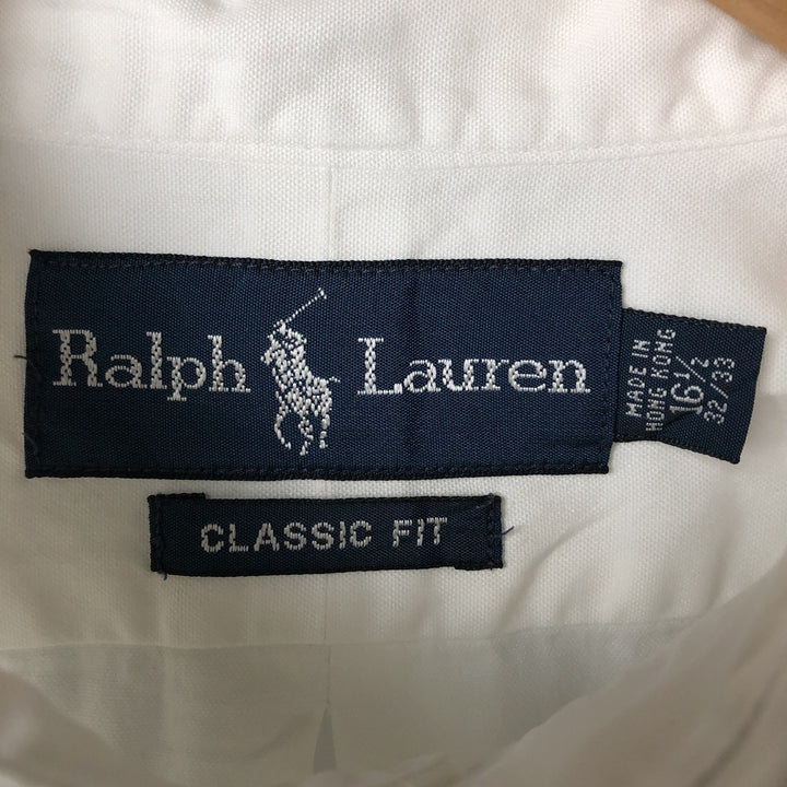 Ralph Lauren Classic Fit Long Sleeve Button Down Shirt, Men's Size L cotton white type Vintage Second Hand