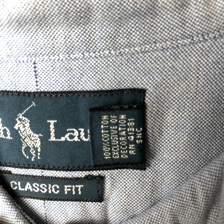 Ralph Lauren Classic Fit Long Sleeve Button Down Shirt Men's XL cotton blue type Vintage Second Hand