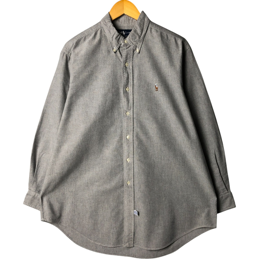Ralph Lauren long sleeve button down shirt, men's XL size cotton gray type Vintage Second Hand