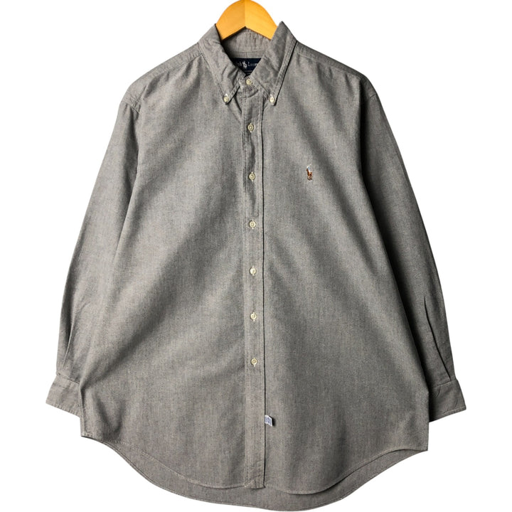Ralph Lauren long sleeve button down shirt, men's XL size cotton gray type Vintage Second Hand