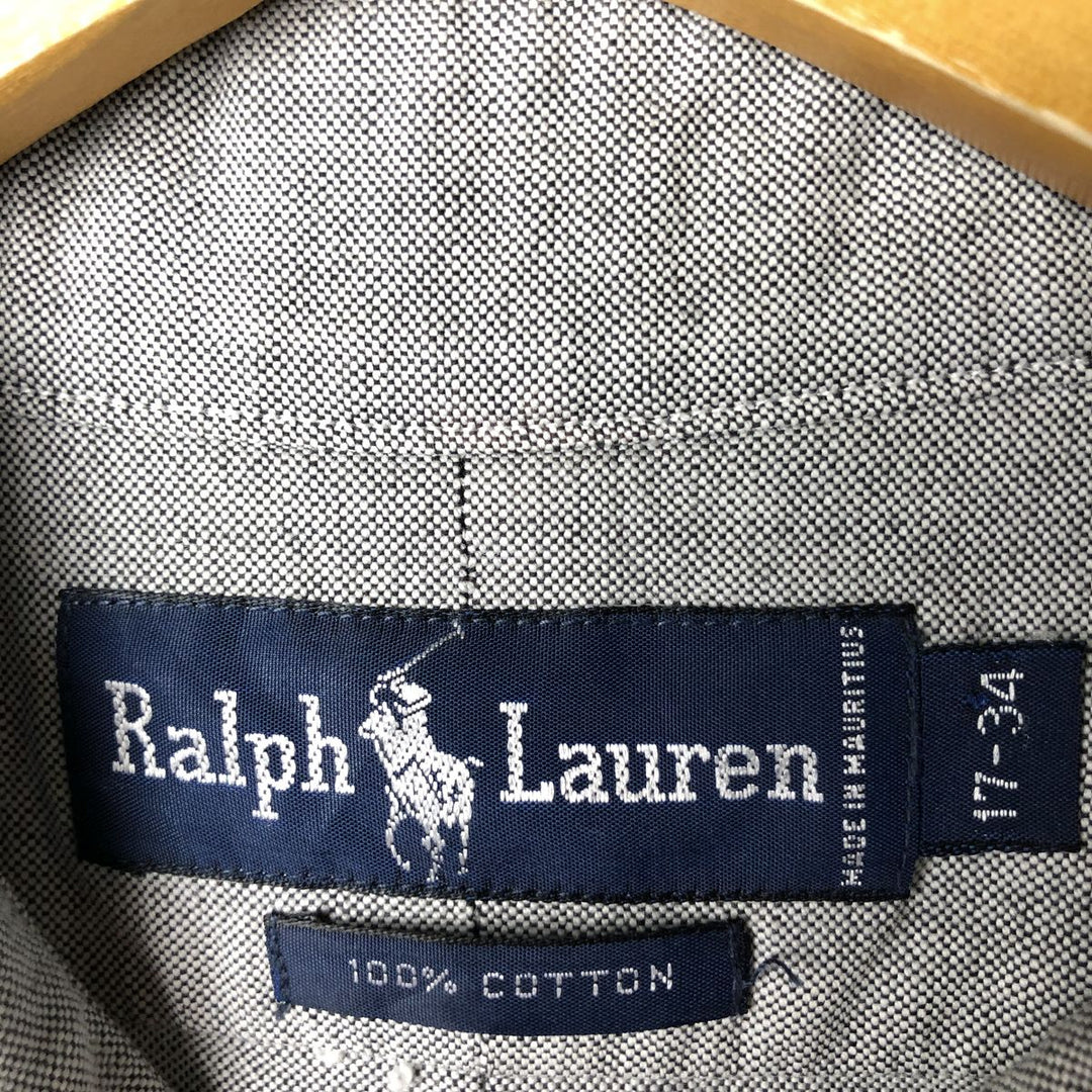 Ralph Lauren long sleeve button down shirt, men's XL size cotton gray type Vintage Second Hand
