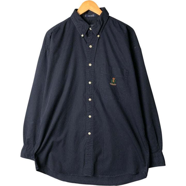 90'S Ralph Lauren CHAPS long sleeve button down shirt men's size L vintage cotton navy blue type Vintage Second Hand