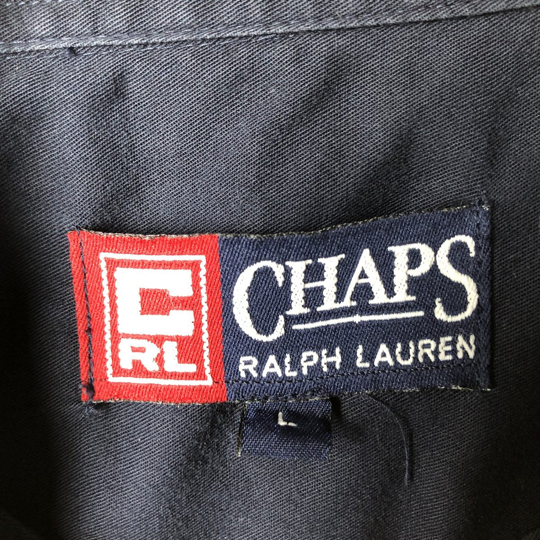 90'S Ralph Lauren CHAPS long sleeve button down shirt men's size L vintage cotton navy blue type Vintage Second Hand
