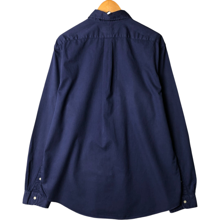 Ralph Lauren FEATHER WEIGHT TWILL long sleeve button down shirt, men's XL size cotton navy blue type Vintage Second Hand