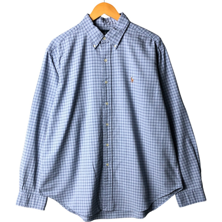 Ralph Lauren Classic Fit Long Sleeve Button Down Check Shirt Men's XL cotton Blue type light blue Vintage Second Hand