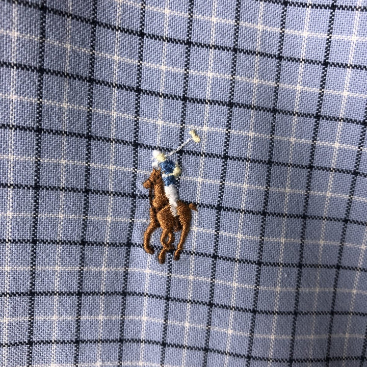 Ralph Lauren Classic Fit Long Sleeve Button Down Check Shirt Men's XL cotton Blue type light blue Vintage Second Hand