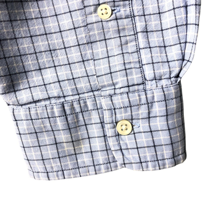 Ralph Lauren Classic Fit Long Sleeve Button Down Check Shirt Men's XL cotton Blue type light blue Vintage Second Hand