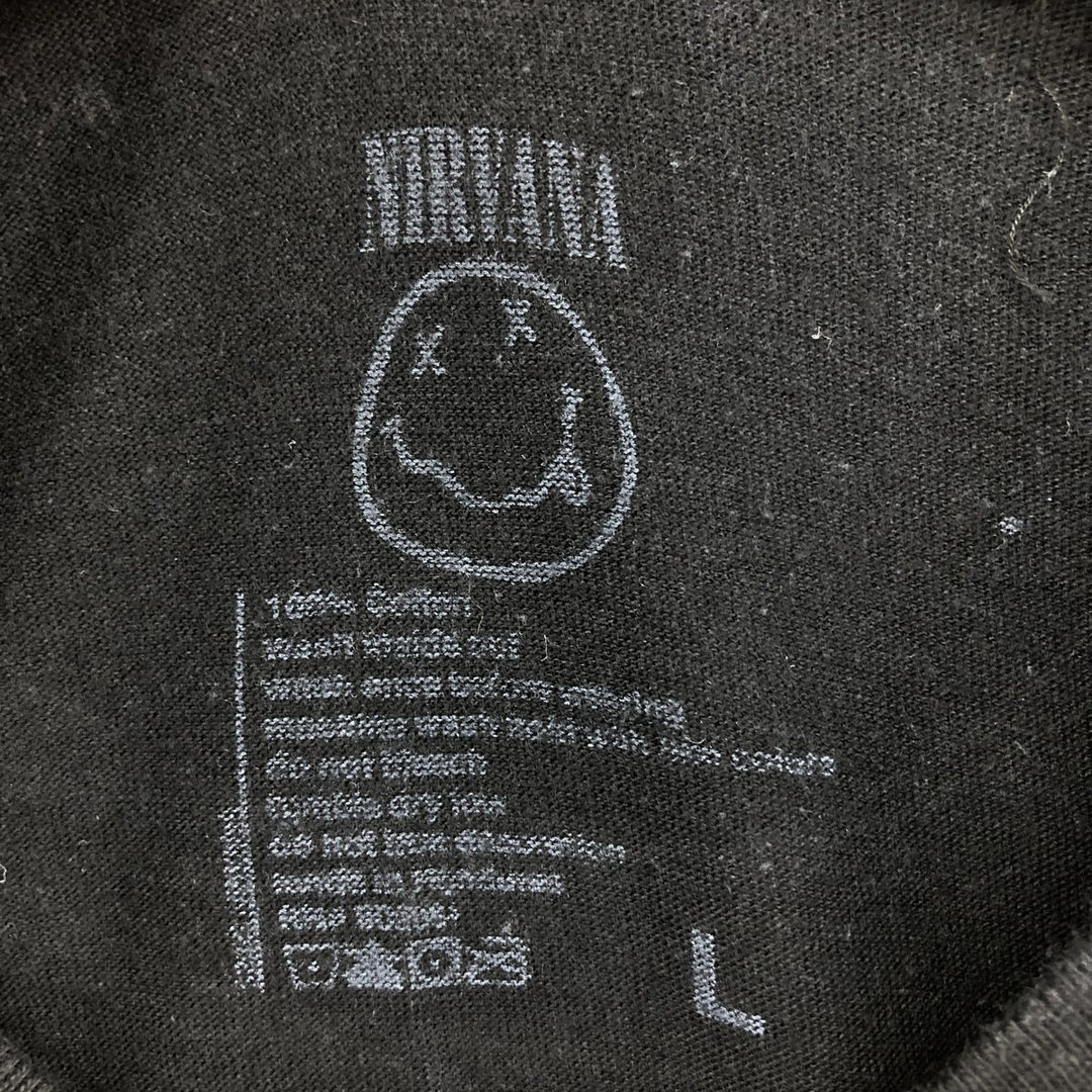 NIRVANA Nirvana Band T-shirt, Band T, Men's L size cotton black type Vintage Second Hand