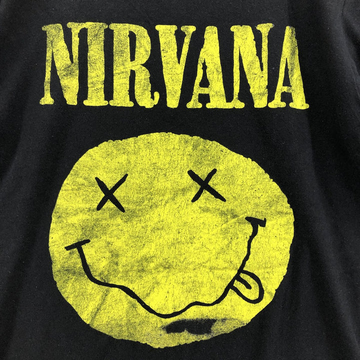 NIRVANA Nirvana Band T-shirt, Band T, Men's L size cotton black type Vintage Second Hand