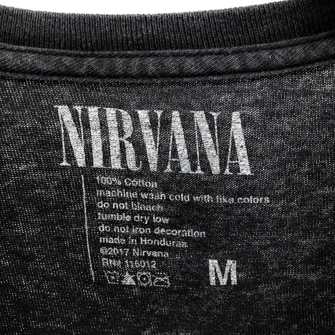 NIRVANA Nirvana Band T-shirt, Band T, Men's M size cotton black type Vintage Second Hand