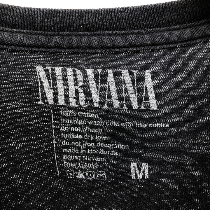 NIRVANA Nirvana Band T-shirt, Band T, Men's M size cotton black type Vintage Second Hand