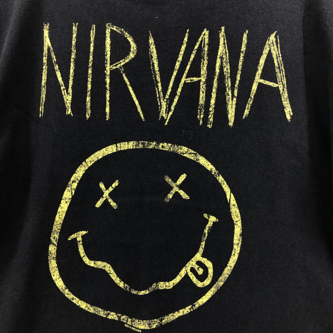 NIRVANA Nirvana Band T-shirt, Band T, Men's M size cotton black type Vintage Second Hand