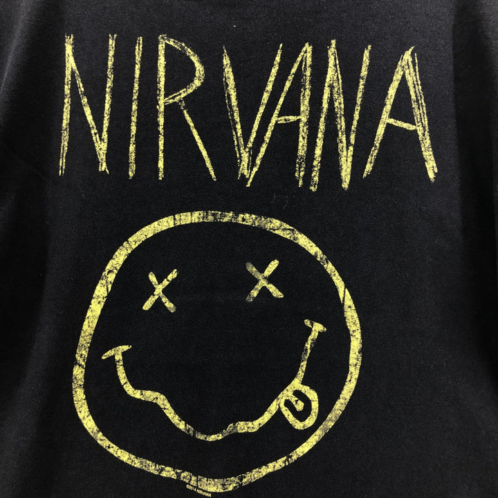 NIRVANA Nirvana Band T-shirt, Band T, Men's M size cotton black type Vintage Second Hand