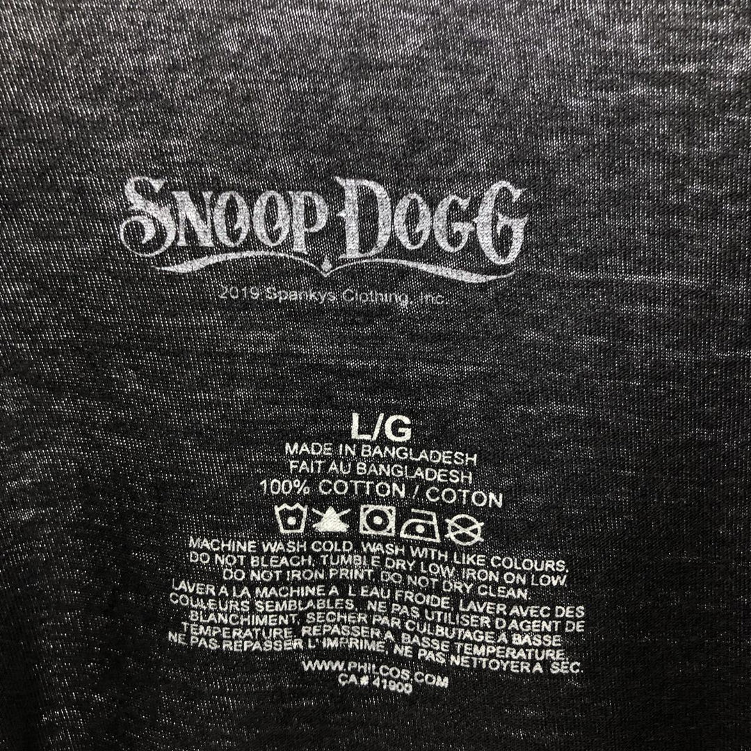 SNOOP DOGG Snoop Dogg Rap T-shirt Rap T Men's L size cotton black type Vintage Second Hand