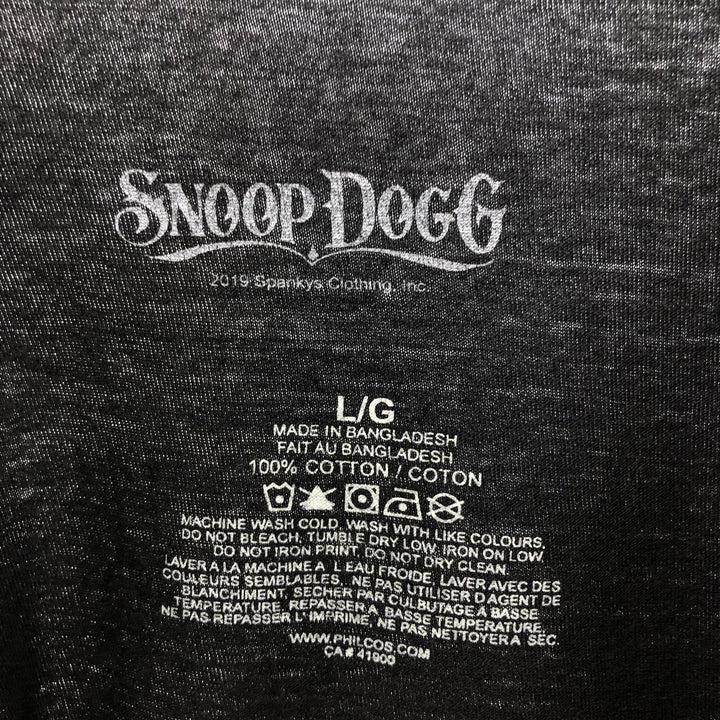 SNOOP DOGG Snoop Dogg Rap T-shirt Rap T Men's L size cotton black type Vintage Second Hand