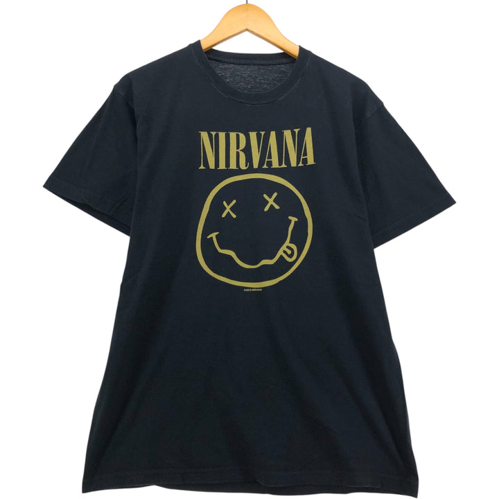 NIRVANA Nirvana Band T-shirt, Band T, Men's M size unclear black type Vintage Second Hand