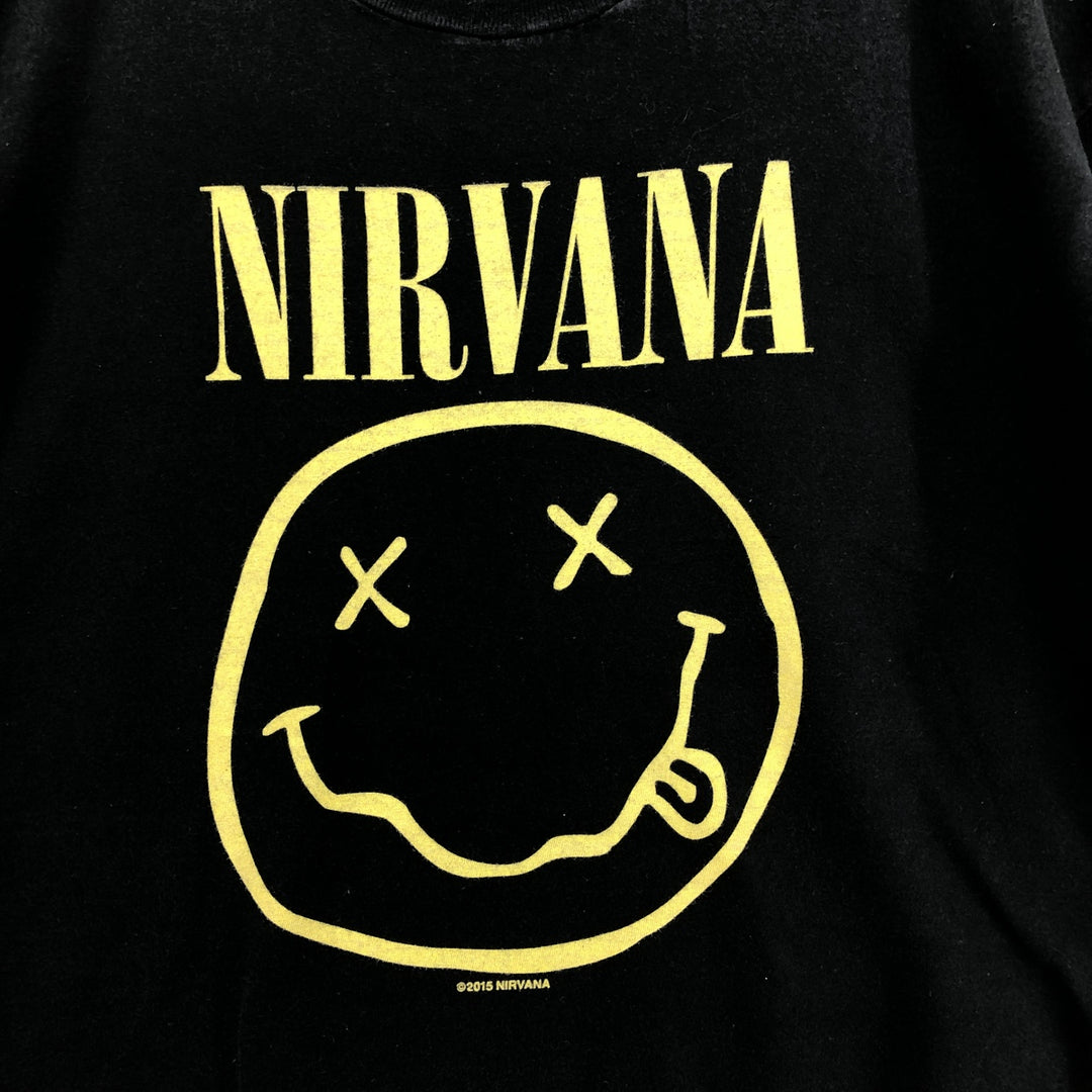 NIRVANA Nirvana Band T-shirt, Band T, Men's M size unclear black type Vintage Second Hand