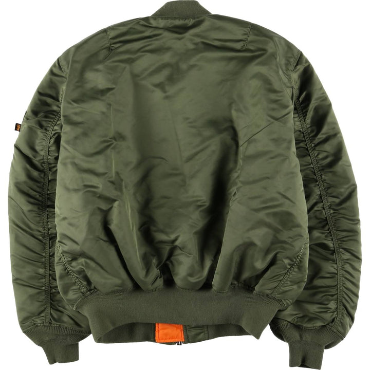 Civilian Alpha MA-1 type padded military flight jacket, men's XL size Nylon Khaki type Vintage Second Hand